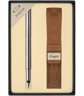 Zestaw Parker Vector Stalowy CT pióro z etui Pagani
