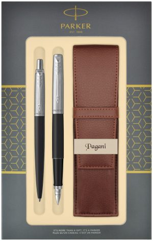 Zestaw Duo pióro wieczne i długopis Parker Jotter Originals z etui Pagani (opakowanie BLR)