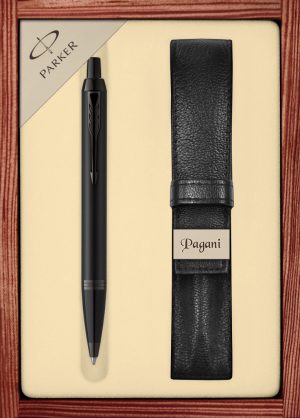 Zestaw długopis Parker IM Achromatic z etui Pagani w ekskluzywnej drewnianej kasetce