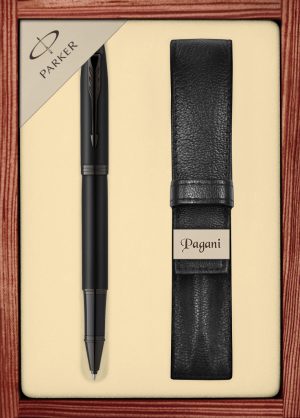 Zestaw pióro kulkowe Parker IM Achromatic z etui Pagani w ekskluzywnej drewnianej kasetce