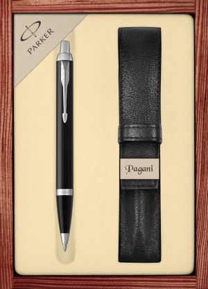 Zestaw długopis Parker IM Core z etui Pagani w ekskluzywnej drewnianej kasetce