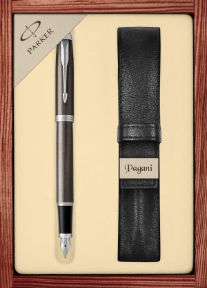 Zestaw pióro wieczne Parker IM Core z etui Pagani w ekskluzywnej drewnianej kasetce