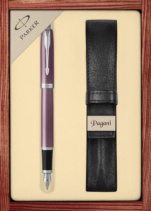 Zestaw pióro wieczne Parker IM Core z etui Pagani w ekskluzywnej drewnianej kasetce