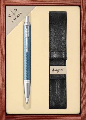 Zestaw długopis Parker IM Premium z etui Pagani w ekskluzywnej drewnianej kasetce
