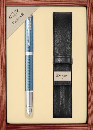 Zestaw pióro wieczne Parker IM Premium z etui Pagani w ekskluzywnej drewnianej kasetce