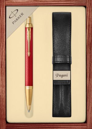 Zestaw długopis Parker IM Premium z etui Pagani w ekskluzywnej drewnianej kasetce