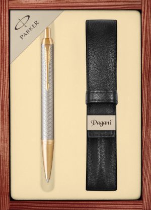 Zestaw długopis Parker IM Premium z etui Pagani w ekskluzywnej drewnianej kasetce