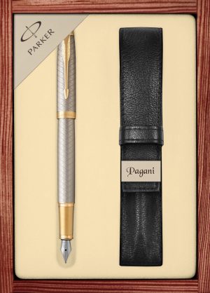 Zestaw pióro wieczne Parker IM Premium z etui Pagani w ekskluzywnej drewnianej kasetce