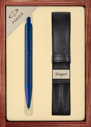 Zestaw długopis Parker IM Professionals Monochrome z etui Pagani w ekskluzywnej drewnianej kasetce