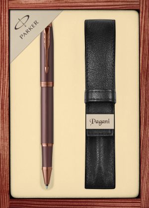 Zestaw pióro kulkowe Parker IM Professionals Monochrome z etui Pagani w ekskluzywnej drewnianej kasetce