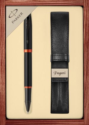 Zestaw pióro kulkowe Parker IM Professionals Vibrant Rings z etui Pagani w ekskluzywnej drewnianej kasetce