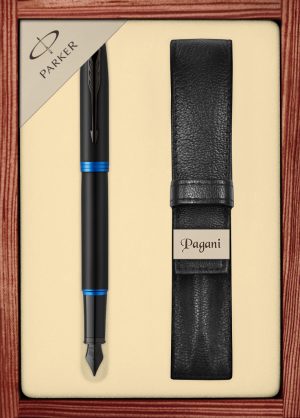 Zestaw pióro wieczne Parker IM Professionals Vibrant Rings z etui Pagani w ekskluzywnej drewnianej kasetce