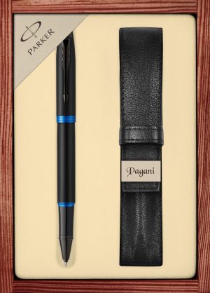 Zestaw pióro kulkowe Parker IM Professionals Vibrant Rings z etui Pagani w ekskluzywnej drewnianej kasetce