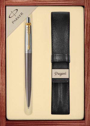 Zestaw długopis Parker Jotter XL Core Grey GT z etui Pagani w ekskluzywnej kasetce drewnianej