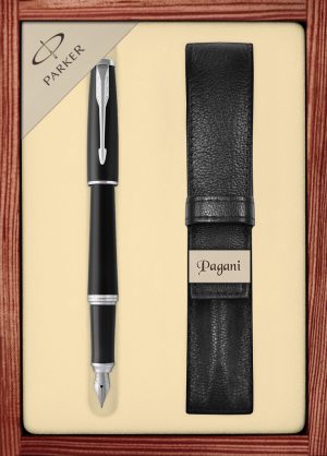 Zestaw pióro wieczne Parker Urban Core z etui Pagani w ekskluzywnej kasetce drewnianej