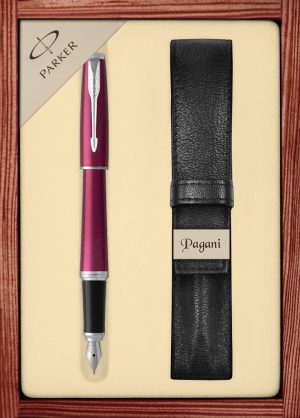 Zestaw pióro wieczne Parker Urban Core z etui Pagani w ekskluzywnej kasetce drewnianej
