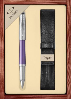Zestaw pióro kulkowe Parker Urban Premium Violet CT z etui Pagani w ekskluzywnej kasetce drewnianej
